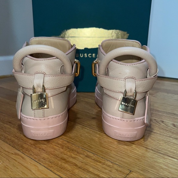 Womens BUSCEMI high-top 100MM sneaker in beige & pink size 38 - Picture 5 of 11